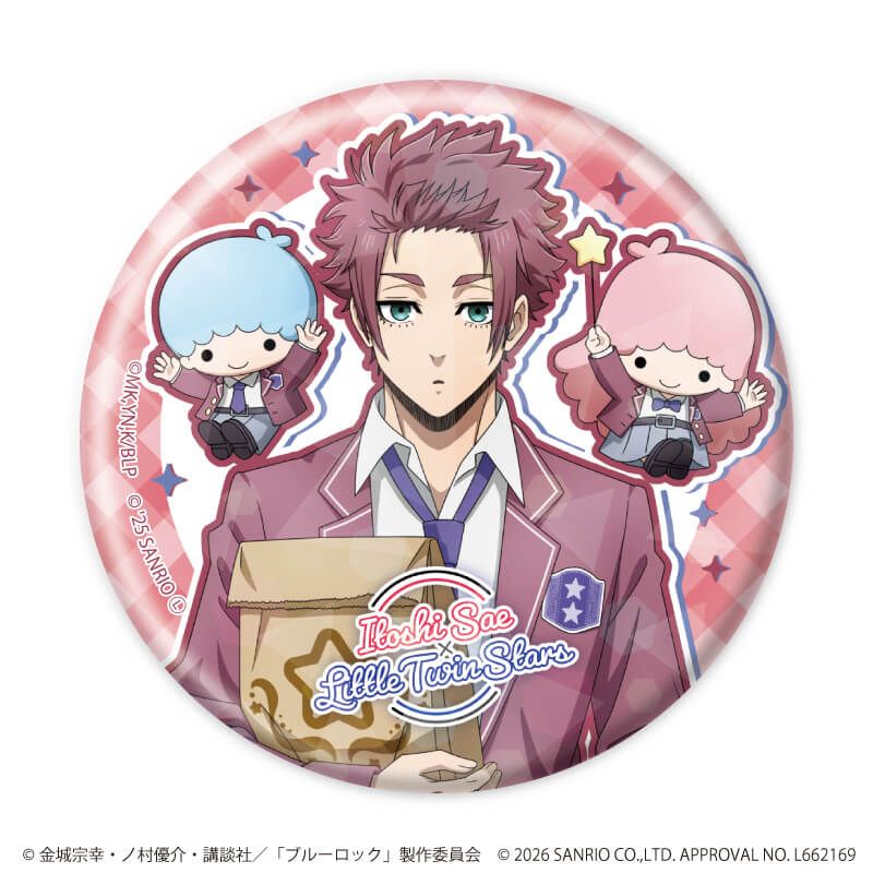 ホログラム缶バッジ(57mm)「TVアニメ『ブルーロック』×サンリオキャラクターズ」03/ブラインド(10種)(コラボイラスト)