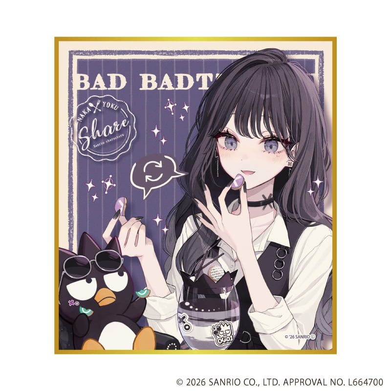 ミニ色紙「赤倉×サンリオキャラクターズ」04/コンプリートセット(全6種)(コラボイラスト)