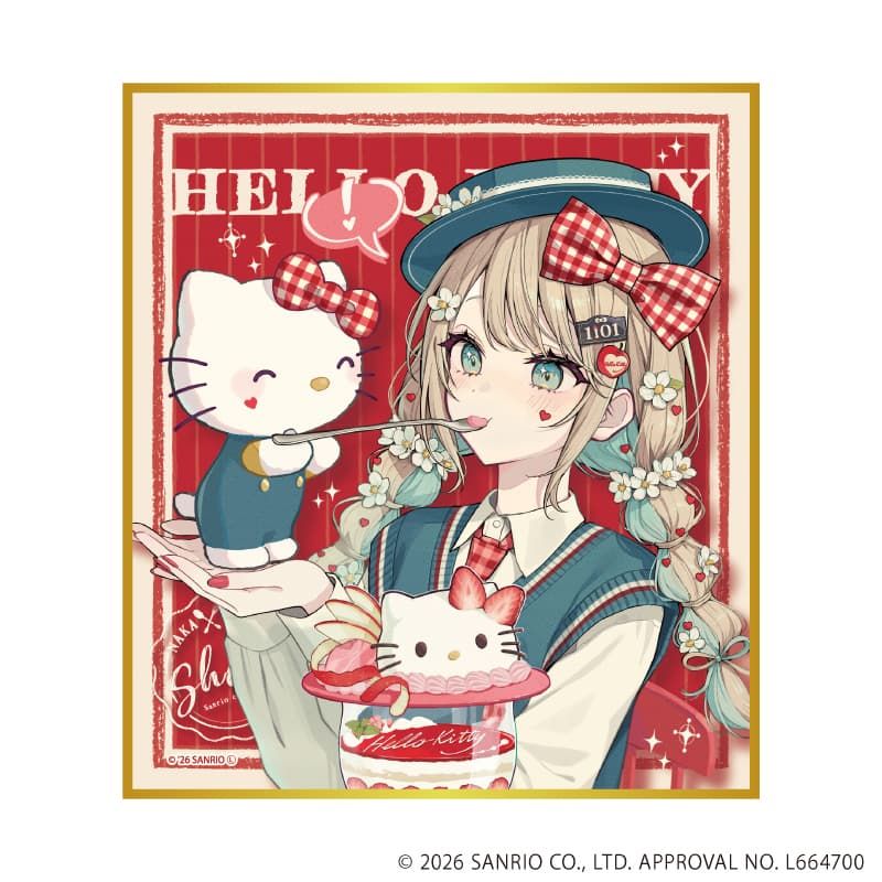 ミニ色紙「赤倉×サンリオキャラクターズ」03/コンプリートセット(全6種)(コラボイラスト)