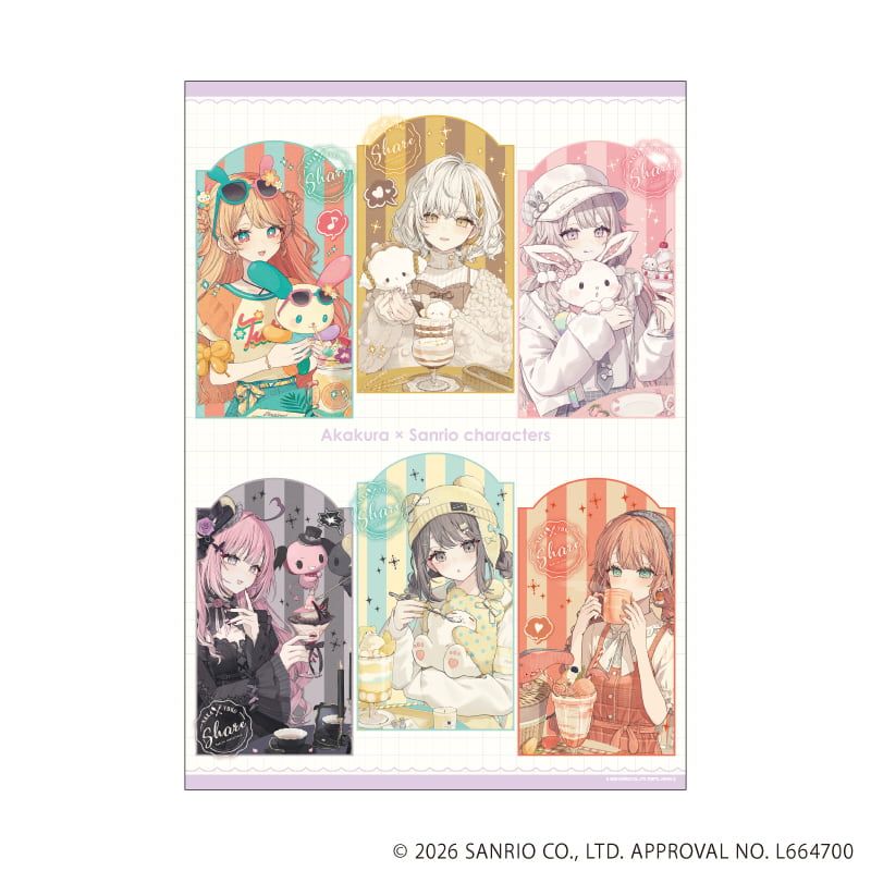 A3クリアポスター「赤倉×サンリオキャラクターズ」04/集合デザイン(コラボイラスト)