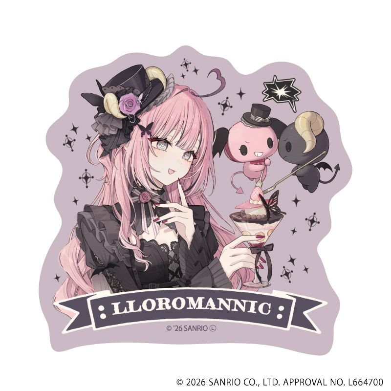 ダイカットスマホステッカー「赤倉×サンリオキャラクターズ」15/ルロロマニック(コラボイラスト)