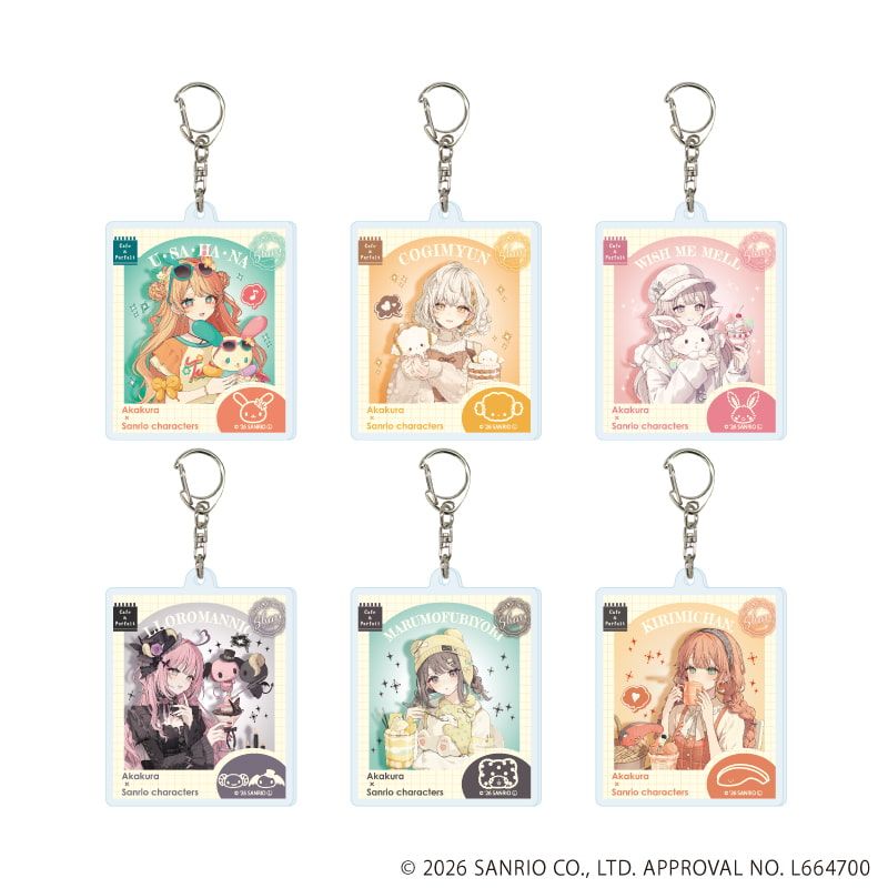 アクリルキーホルダー「赤倉×サンリオキャラクターズ」06/ブラインド(6種)(コラボイラスト)