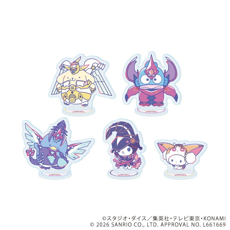 アクリルぷちスタンド「遊☆戯☆王ZEXAL×サンリオキャラクターズ」01/コンプリートセット(全5種)(コラボイラスト)