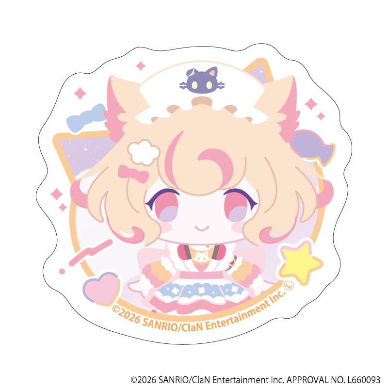 ダイカットステッカー「にゃんたじあ！」01/若魔雲ふわり 2026誕生日ver.(公式イラスト)