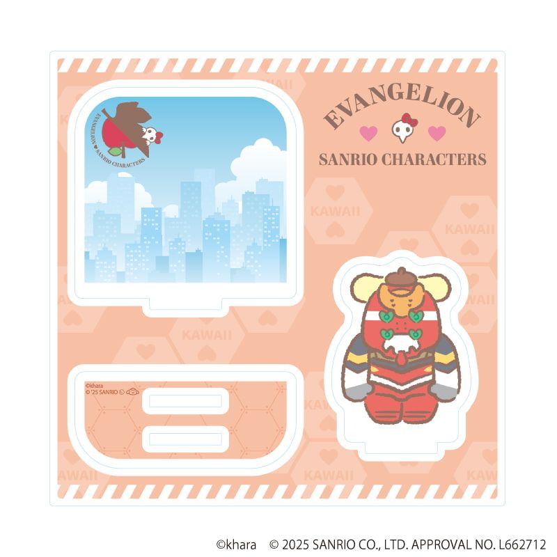 アクリルスタンドプレート「エヴァンゲリオン×サンリオキャラクターズ」03/2号機×ポムポムプリン(コラボイラスト)