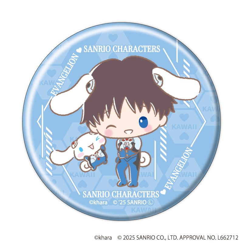 缶バッジ「エヴァンゲリオン×サンリオキャラクターズ」01/コンプリートセット(全7種)(コラボイラスト)