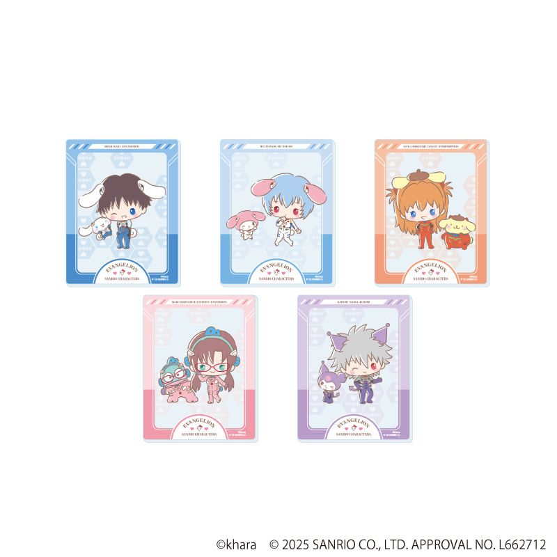 アクリルカード「エヴァンゲリオン×サンリオキャラクターズ」01/トレーディング(5種)(コラボイラスト)