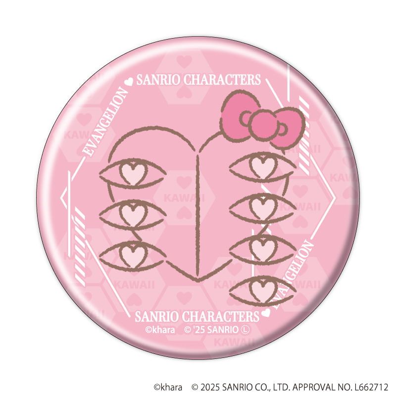 缶バッジ「エヴァンゲリオン×サンリオキャラクターズ」01/トレーディング(7種)(コラボイラスト)