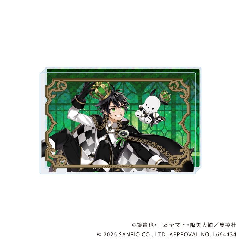 ラメアクリルブロック「終わりのセラフ×サンリオキャラクターズ」01/百夜優一郎×ポチャッコ(コラボイラスト)