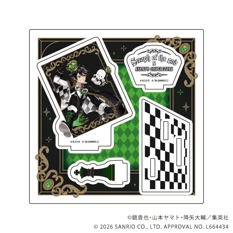 アクリルスタンドプレート「終わりのセラフ×サンリオキャラクターズ」01/百夜優一郎×ポチャッコ(コラボイラスト)