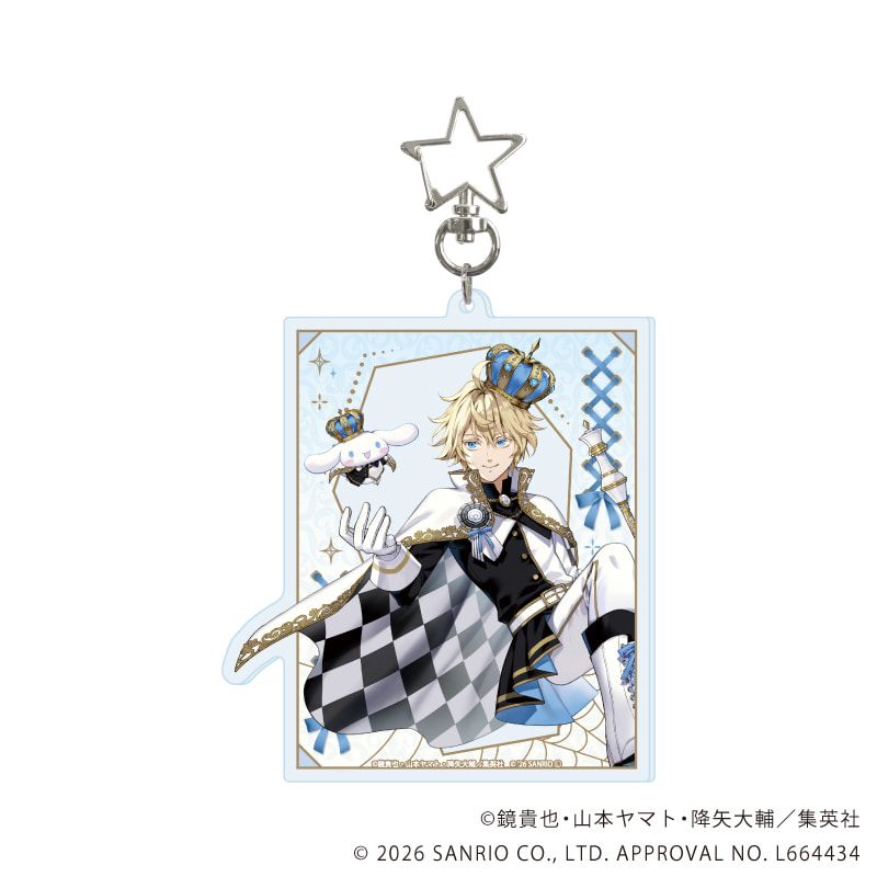 星型ナスカン付きデカアクリルキーホルダー「終わりのセラフ×サンリオキャラクターズ」02/百夜ミカエラ×シナモロール(コラボイラスト)