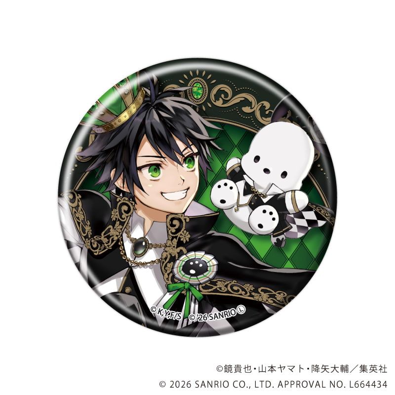 マット加工缶バッジ(57mm)「終わりのセラフ×サンリオキャラクターズ」01/コンプリートセット(全5種)(コラボイラスト)