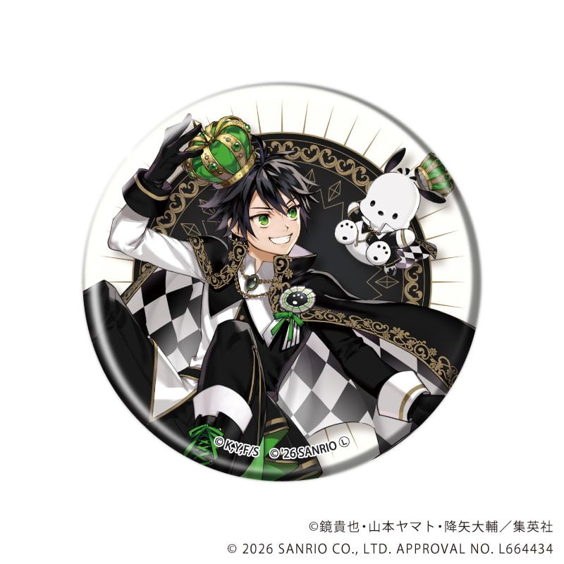 マット加工缶バッジ(57mm)「終わりのセラフ×サンリオキャラクターズ」01/コンプリートセット(全5種)(コラボイラスト)