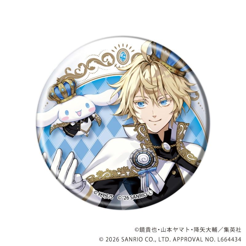 マット加工缶バッジ(57mm)「終わりのセラフ×サンリオキャラクターズ」01/ブラインド(5種)(コラボイラスト)