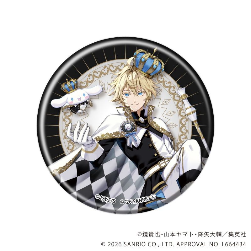 マット加工缶バッジ(57mm)「終わりのセラフ×サンリオキャラクターズ」01/ブラインド(5種)(コラボイラスト)