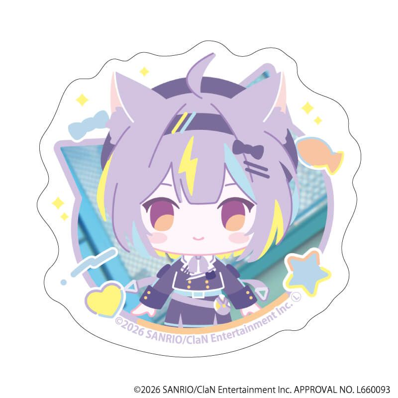 ダイカットステッカー「にゃんたじあ！」02/若魔影ネオン 2026誕生日ver.(公式イラスト)