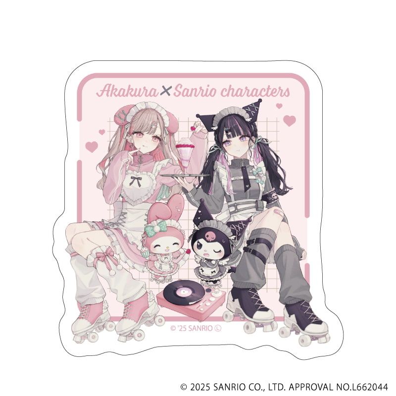 ダイカットスマホステッカー「赤倉×サンリオキャラクターズ」11/マイメロディ&クロミ(コラボイラスト)