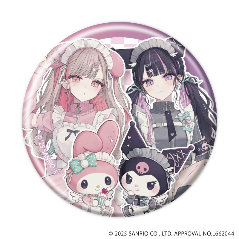 缶バッジ「赤倉×サンリオキャラクターズ」05/マイメロディ&クロミver. コンプリートセット(全6種)(コラボイラスト)