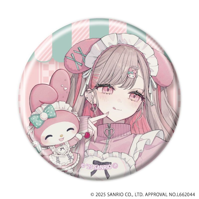 缶バッジ「赤倉×サンリオキャラクターズ」05/マイメロディ&クロミver. コンプリートセット(全6種)(コラボイラスト)