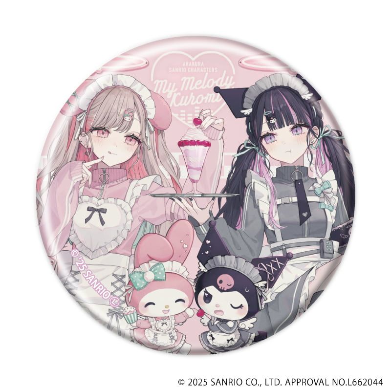 缶バッジ「赤倉×サンリオキャラクターズ」05/マイメロディ&クロミver. ブラインド(6種)(コラボイラスト)