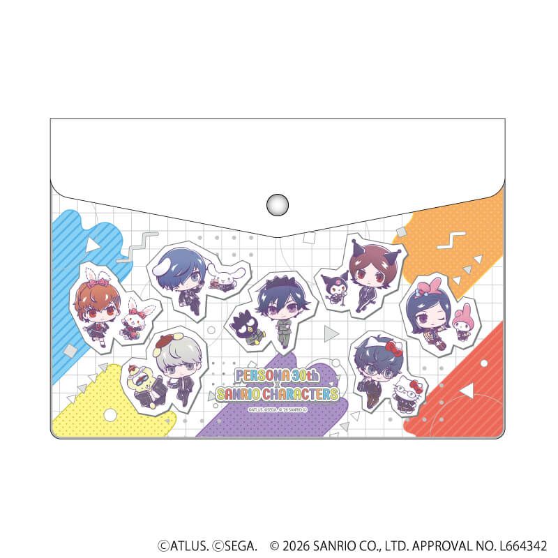エンベロープケース「P30th×サンリオキャラクターズ」01/集合デザイン(コラボイラスト)