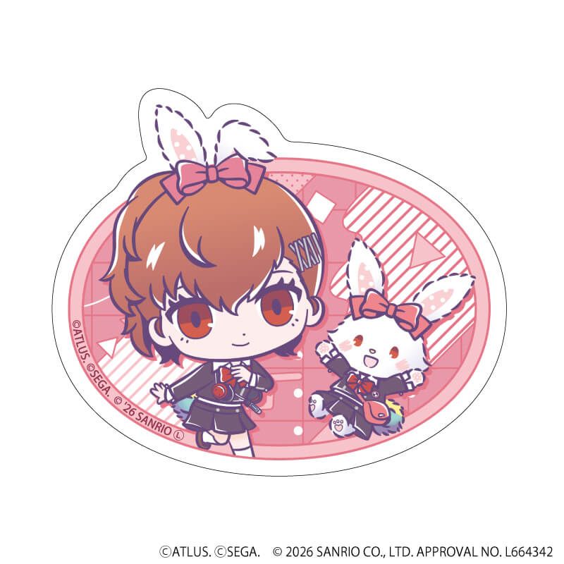 ダイカットスマホステッカー「P30th×サンリオキャラクターズ」05/P3P主人公・ウィッシュミーメル(コラボイラスト)