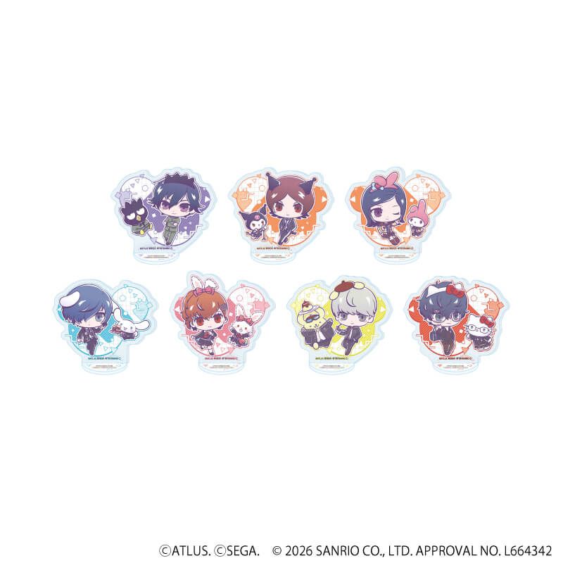 アクリルぷちスタンド「P30th×サンリオキャラクターズ」01/コンプリートセット(全7種)(コラボイラスト)