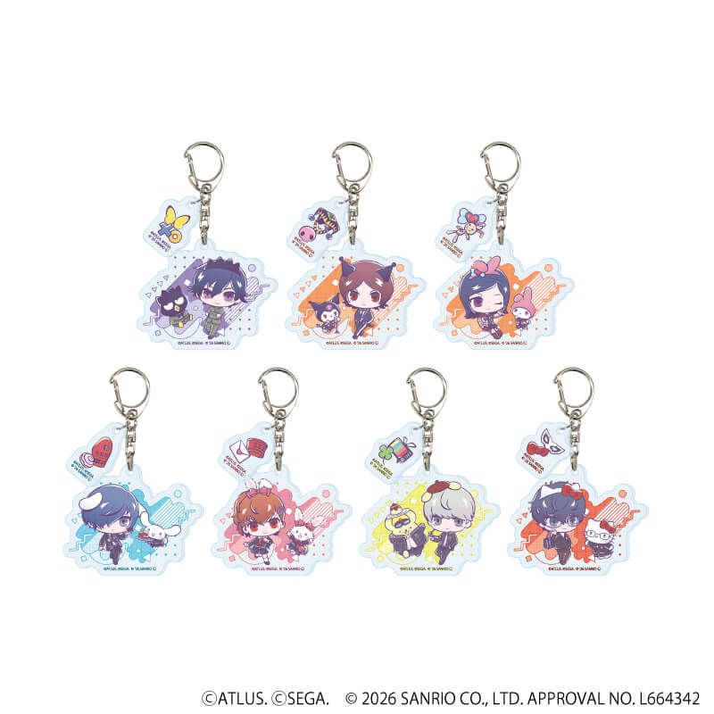 パーツ付きアクリルキーホルダー「P30th×サンリオキャラクターズ」01/コンプリートセット(全7種)(コラボイラスト)