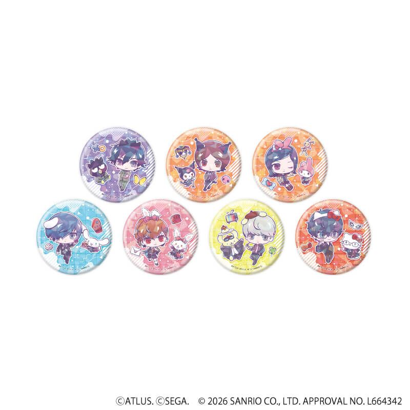 ホログラム缶バッジ(57mm)「P30th×サンリオキャラクターズ」01/コンプリートセット(全7種)(コラボイラスト)