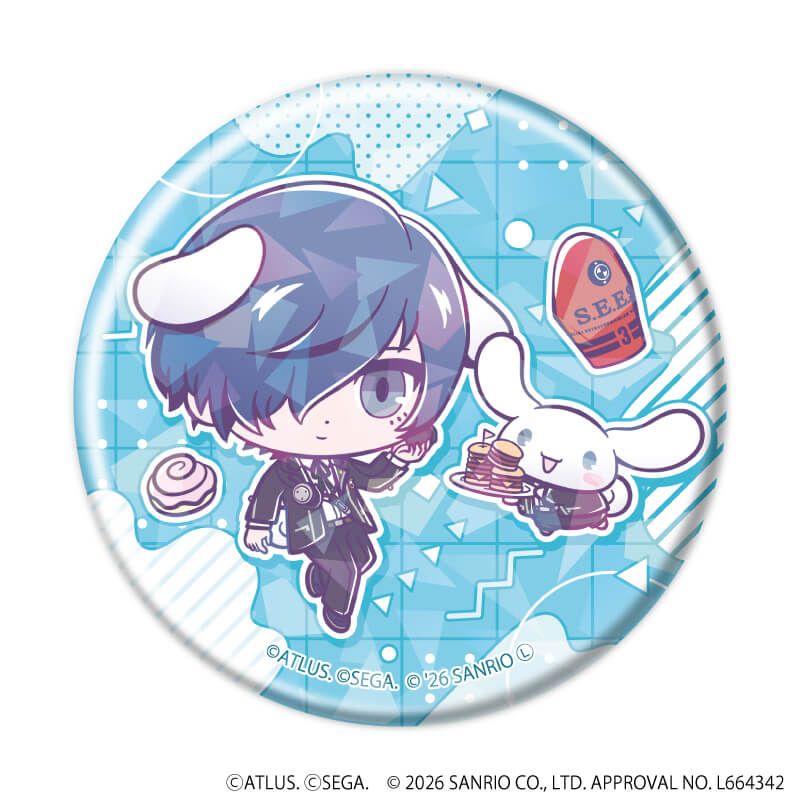 ホログラム缶バッジ(57mm)「P30th×サンリオキャラクターズ」01/コンプリートセット(全7種)(コラボイラスト)