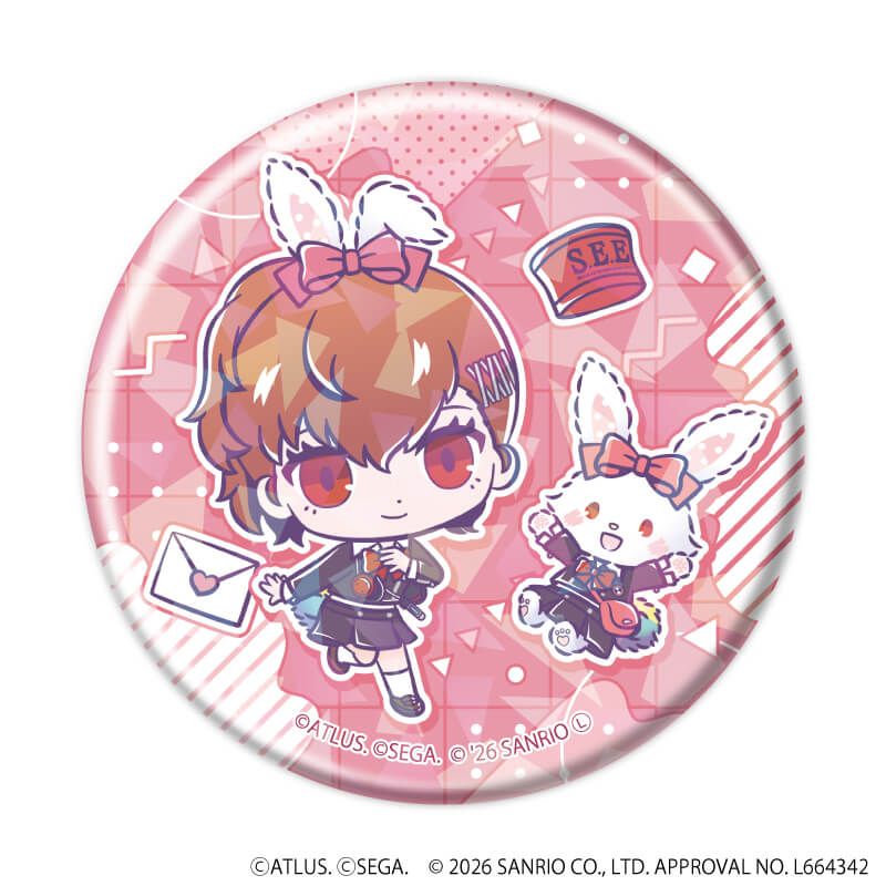 ホログラム缶バッジ(57mm)「P30th×サンリオキャラクターズ」01/コンプリートセット(全7種)(コラボイラスト)