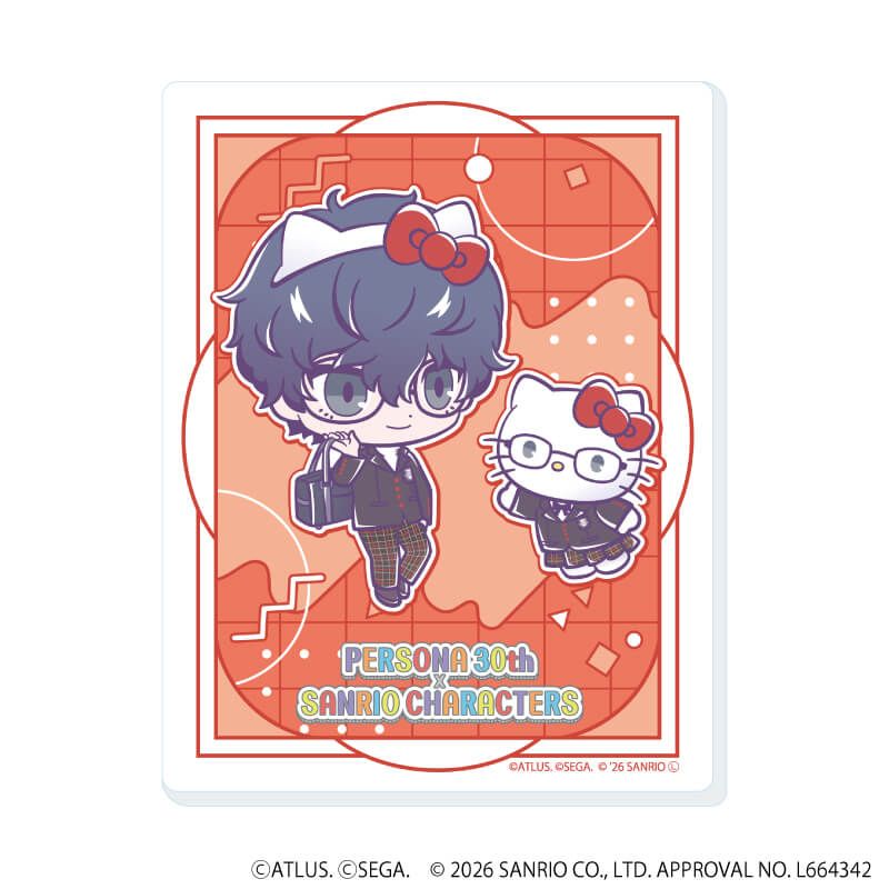 アクリルカード「P30th×サンリオキャラクターズ」01/ブラインド(7種)(コラボイラスト)