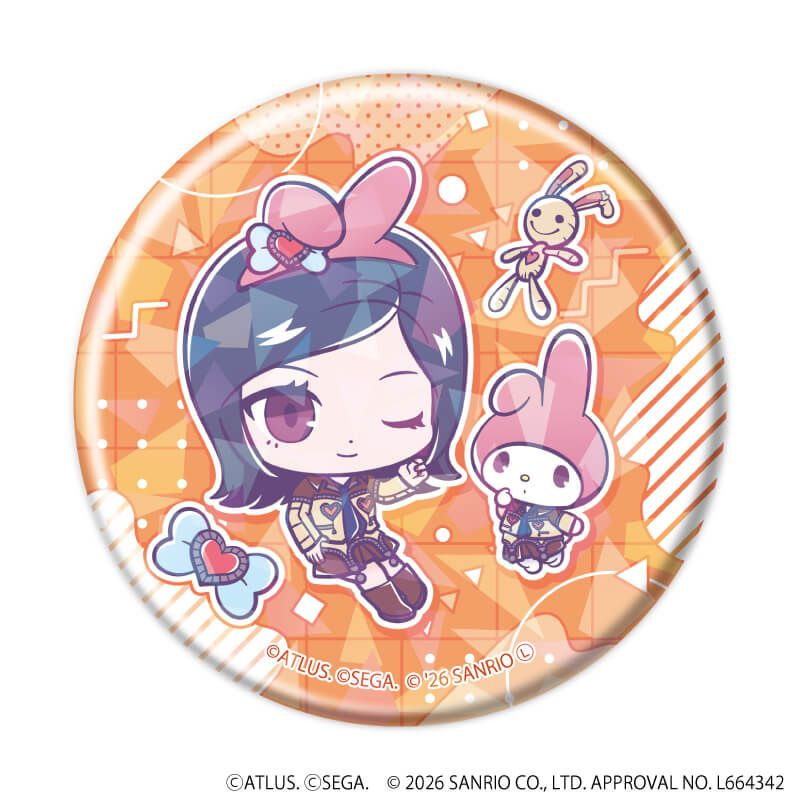 ホログラム缶バッジ(57mm)「P30th×サンリオキャラクターズ」01/ブラインド(7種)(コラボイラスト)