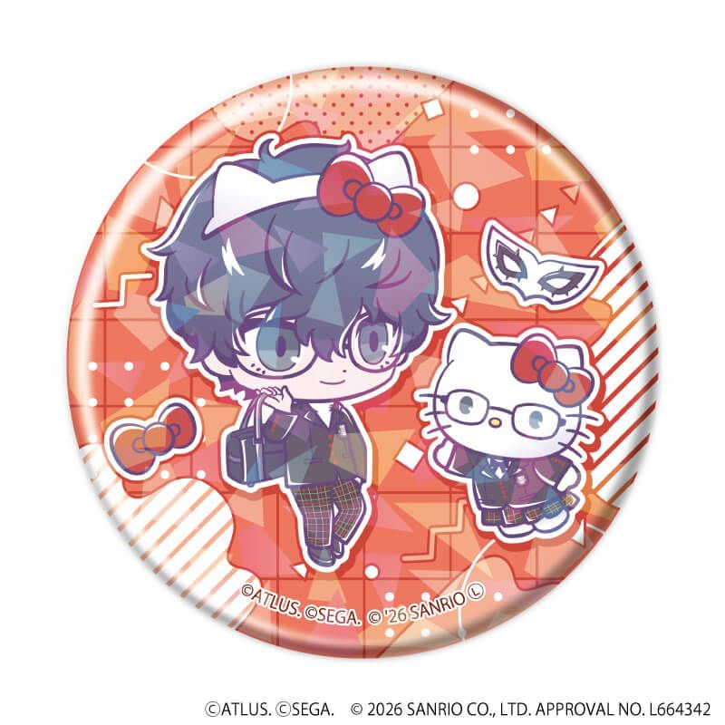 ホログラム缶バッジ(57mm)「P30th×サンリオキャラクターズ」01/ブラインド(7種)(コラボイラスト)