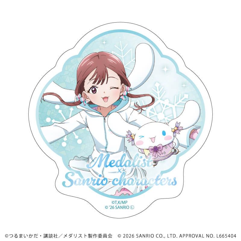 ダイカットステッカー「TVアニメ『メダリスト』×サンリオキャラクターズ」06/鹿本すず×シナモロール(コラボイラスト)