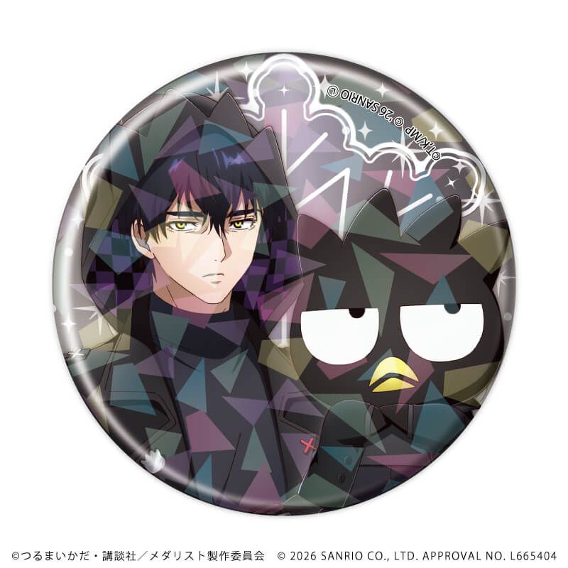 ホログラム缶バッジ(57mm)「TVアニメ『メダリスト』×サンリオキャラクターズ」01/コンプリートセット(全6種)(コラボイラスト)