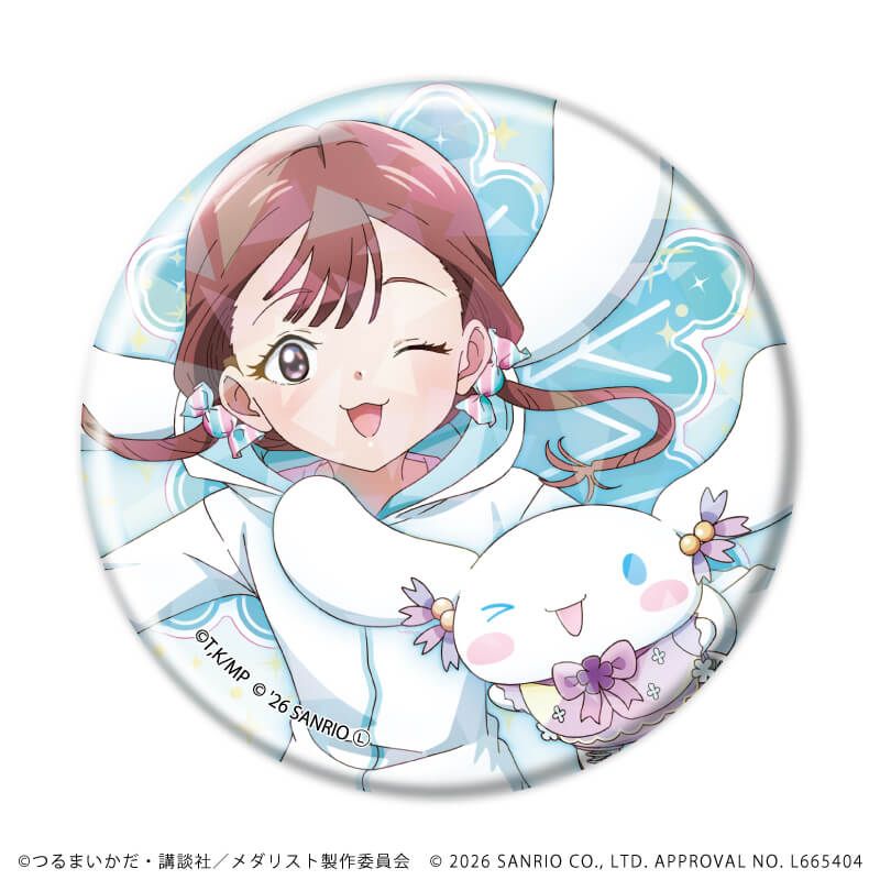 ホログラム缶バッジ(57mm)「TVアニメ『メダリスト』×サンリオキャラクターズ」01/コンプリートセット(全6種)(コラボイラスト)