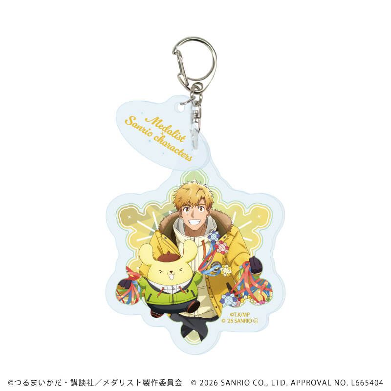 パーツ付きアクリルキーホルダー「TVアニメ『メダリスト』×サンリオキャラクターズ」01/ブラインド(6種)(コラボイラスト)