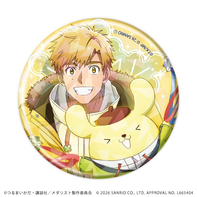 ホログラム缶バッジ(57mm)「TVアニメ『メダリスト』×サンリオキャラクターズ」01/ブラインド(6種)(コラボイラスト)