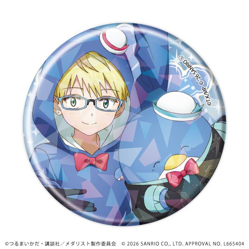 ホログラム缶バッジ(57mm)「TVアニメ『メダリスト』×サンリオキャラクターズ」01/ブラインド(6種)(コラボイラスト)