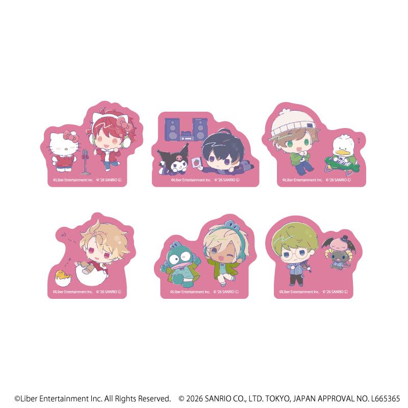 フレークシール(6枚セット)「A3!×Sanrio characters」01/春組(コラボイラスト)