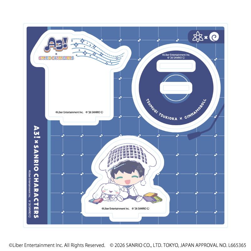 アクリルスタンドプレート「A3!×Sanrio characters」43/月岡 紬×シナモロール(コラボイラスト)