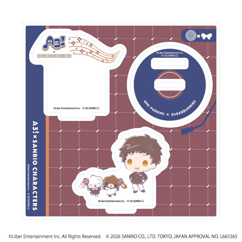 アクリルスタンドプレート「A3!×Sanrio characters」40/伏見 臣×シュガーバニーズ(コラボイラスト)