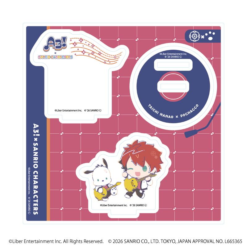 アクリルスタンドプレート「A3!×Sanrio characters」39/七尾 太一×ポチャッコ(コラボイラスト)