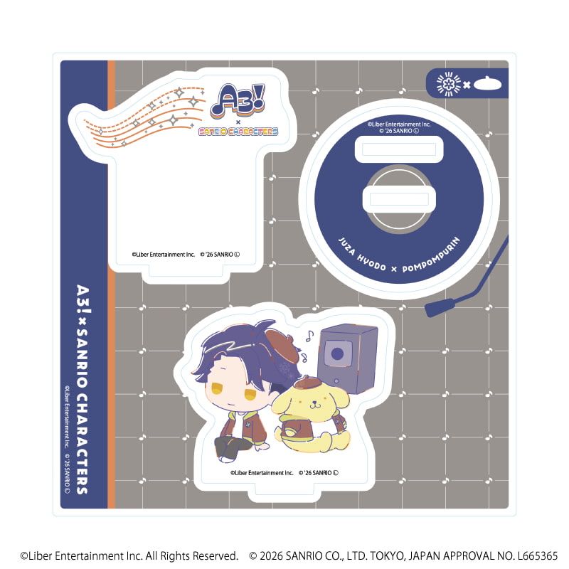 アクリルスタンドプレート「A3!×Sanrio characters」38/兵頭 十座×ポムポムプリン(コラボイラスト)