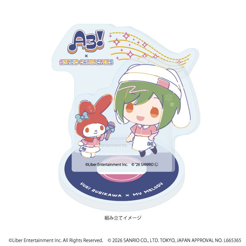 アクリルスタンドプレート「A3!×Sanrio characters」32/瑠璃川 幸×マイメロディ(コラボイラスト)