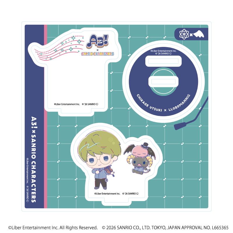 アクリルスタンドプレート「A3!×Sanrio characters」30/卯木 千景×ルロロマニック(コラボイラスト)