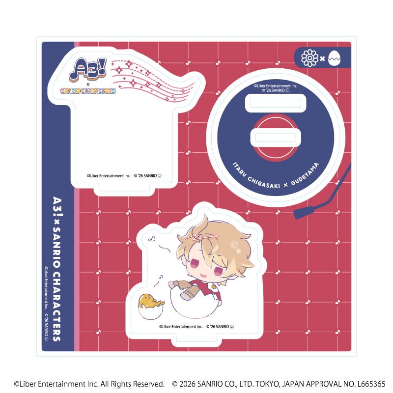 アクリルスタンドプレート「A3!×Sanrio characters」28/茅ヶ崎 至×ぐでたま(コラボイラスト)