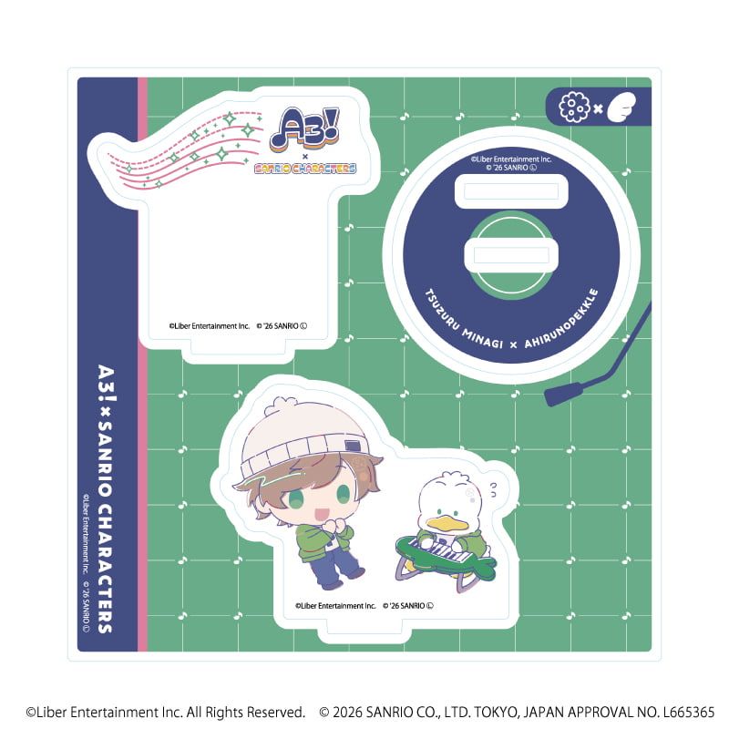 アクリルスタンドプレート「A3!×Sanrio characters」27/皆木 綴×あひるのペックル(コラボイラスト)