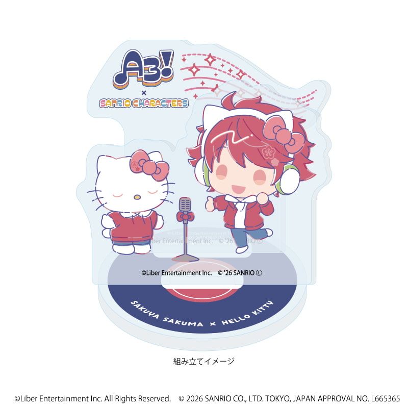 アクリルスタンドプレート「A3!×Sanrio characters」25/佐久間 咲也×ハローキティ(コラボイラスト)